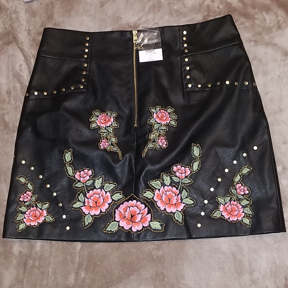 Topshop embroidered skirt